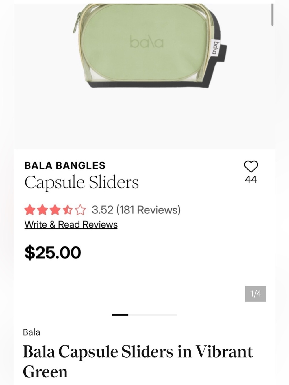 Bala Capsule Sliders in Vibrant Green NEW In Bag!
